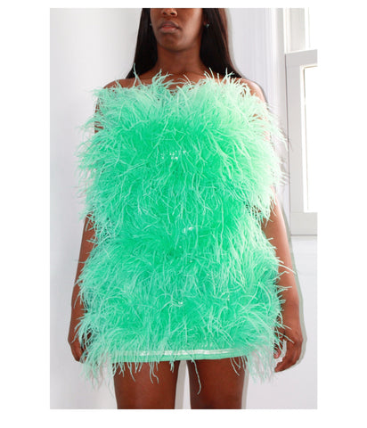 Cluless feather tube dress